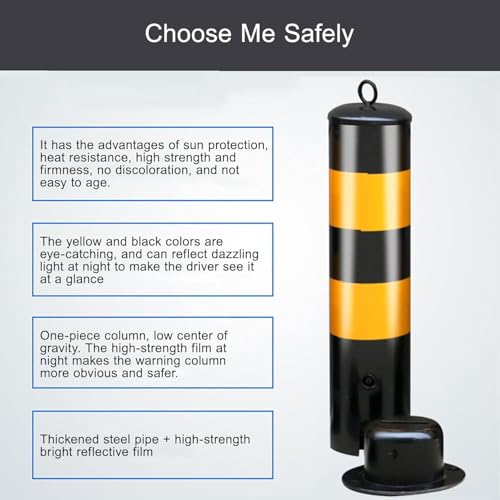 Borne métallique robuste : barrière de signalisation jaune pour parking - 6