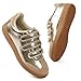 CYNLLIO Sneakers for Women Fashion Gold Leather Sneakers Women’s Cute Casual Tennis Shoes Non-Slip Lightweight Comfortable Walking Shoes Size 7