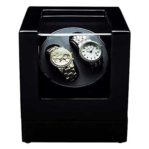 Caja giratoria automática para 2 relojes mecánicos con motor a pilas