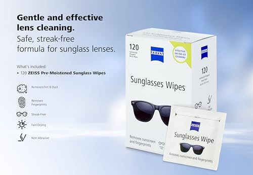 Image of ZEISS Pre Moistened Sunglasses Cleaning Wipes 120 Count