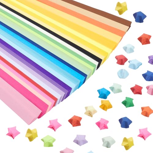 SUNNYCLUE 2060 folhas 27 cores estrela papel dobrável colorido origami estrela tiras de papel dupla
