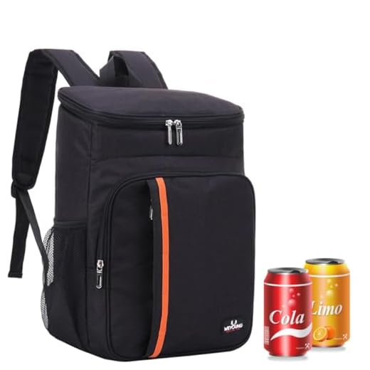 Mochila Térmica Cooler 23L Impermeável com Alça Reforçada para Costas Bolsa Cooler Grande para Bebidas e Alimentos Ideal para Praia, Viagem, Academia, Trabalho e Camping (Preto)