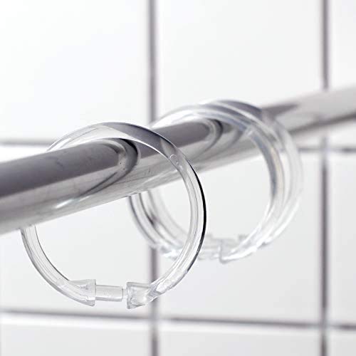 Qulable 12 Packs Circular Shower Curtain Rings, Plastic Curtain O Rings Hooks for Bathroom, Glide Easily on Bathroom Shower Rod - Thumbnail 2