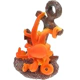 POPETPOP Aquarium Ornaments Resin Big Octopus Shipwreck Aquarium Supplies for Theme Decorations Fish