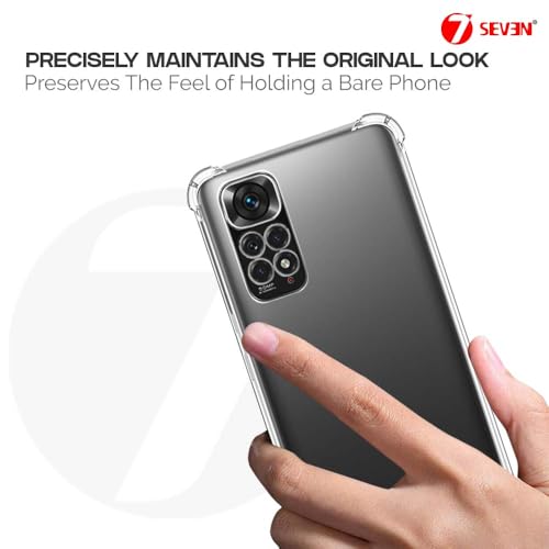 Image of 7SEVEN Back Cover for Mi Redmi Note 11 4G Transparent Mobile Back Case Shock Proof Design Camera Edges Protection Crystal Clear Phone Case Silicon Soft TPU and Flexible Bumper Phone Cover