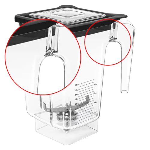 Jarra de repuesto para licuadora Blendtec vaso de 72 oz sin cuchilla 4