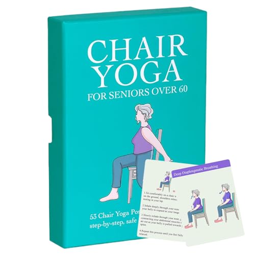 Generisch Yoga para personas mayores, juego de tarjetas de gimnasia para personas mayores | Ejercicios para principiantes adultos en casa
