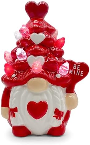 Valentines Day Decorations, Small Valentines Day Gnomes Ceramic Tree Decor, Valentine Gnomes Decor, Valentine's Day Decorations, Valentine Ceramic Tree Decoration for Home, Table