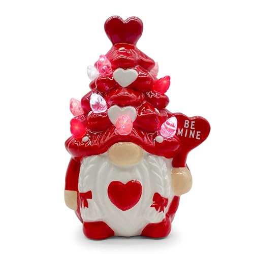 Valentines Day Decorations, Small Valentines Day Gnomes Ceramic Tree Decor, Valentine Gnomes Decor, Valentine's Day Decorations, Valentine Ceramic Tree Decoration for Home, Table