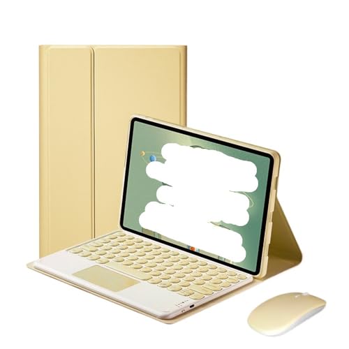 Coque clavier iPad Air 13 pouces 2024 magnétique avec pavé tactile et souris jaune