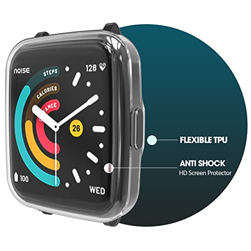 Image of Sounce Protective Case Cover Compatible Noise ColorFit Pulse Overall Protective Case TPU HD Clear Ultra-Thin Cover with Unbreakable Screen Guard - Transparent