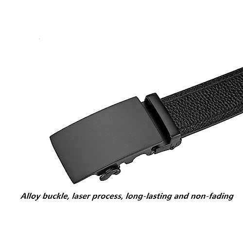 EVIRON Men's Full Grain Leather Belt,Ratchet Belt with Sliding Buckle,Trim to Fit,Adjustable.4