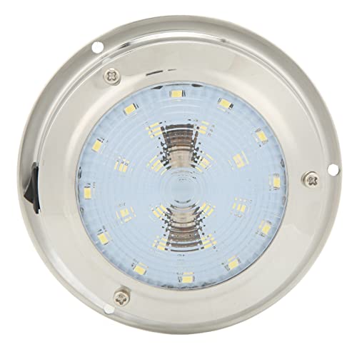 Plafonnier LED camping-car étanche 12V 24V avec lampe de courtoisie marine inox