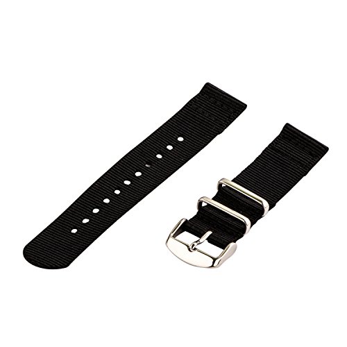 Clockwork Synergy® - 2 Piece Classic Ballistic SS Nylon Band (20mm, Black)