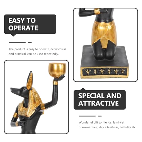 Bougeoir Anubis rétro noir pour sublimer votre table de Noël - 4