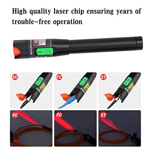 50Mw Visual Fault Locator Kit 50Km With 2.5Mm Universal Connector Fc Male To Lc Female Adapter, Vfl Red Light Pen For Network Cable Test, Fiber Optic Source Tester Detector Meter For Fc,Sc,St,Lc #TOP6