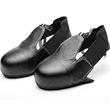 Zapatos de trabajo para techos de metal y tejas, construcción de acero y cuero, suela antideslizante, botas de techo duraderas resistentes al desgaste para construcción y trabajos al aire libre (UK