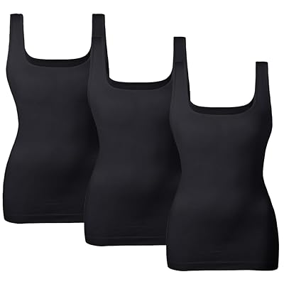 EUYZOU Women's Tummy Control Shapewear Tank Tops Seamless Square Neck Compression Tops Slimming Body Shaper Camisole