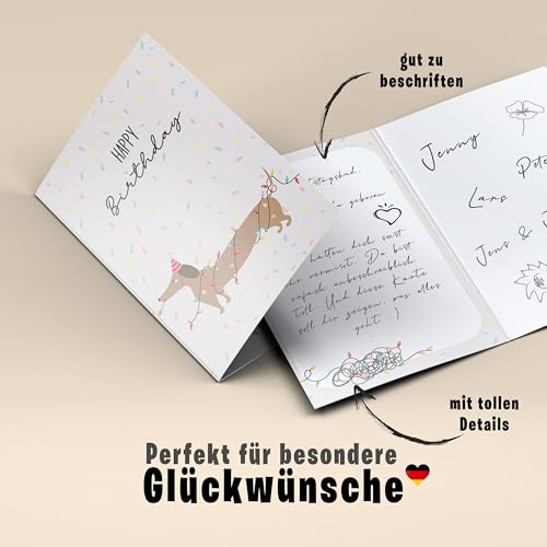 Lovely Cards - Dackel Konfetti - lustige Geburtstagskarten für Frauen Männer - Mann Frau - Geburtstagskarte lustig - lustige Geburtstagsgeschenke - A6 (Klappkarte) 40. Jahre 30. Jahre
