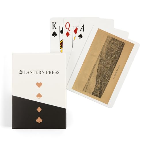 Lantern Press Cazenovia Mapa Panorámico Baraja de 52 Cartas