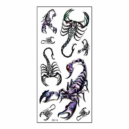 2Pcs 3D Scorpion Temporary Tattoos Temporary Tattoos Stickers Fashionable Fake