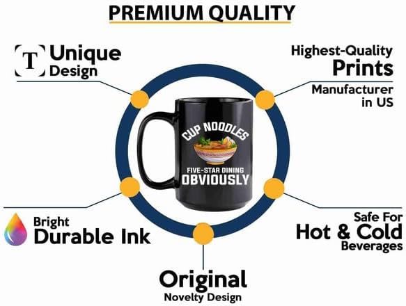 Ramen Coffee Mug 15oz Black -Cup noodles - Food Lovers chicken pumpkin vegan pantry spicy noodles image 3