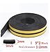 5M Type Self Adhesive Door Sealing Strips Self Adhesive Window Foam Wind Waterproof Dustproof Sound Insulation Strip Tools(Black I 9X2mm)