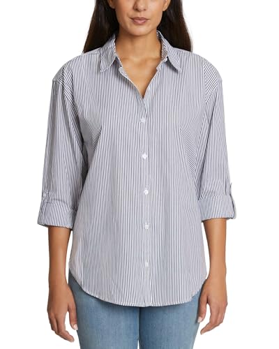 Image of Gloria Vanderbilt Women's Amanda Oversized Button Down Shirt with Roll-tab Sleeves