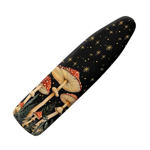 Ironing Board Covers Red Mushroom Star Small Iron Board Covers Breathable Polyester Resists Scorching and Staining Adjustable Easy Fit Replace the Cloth Cover M