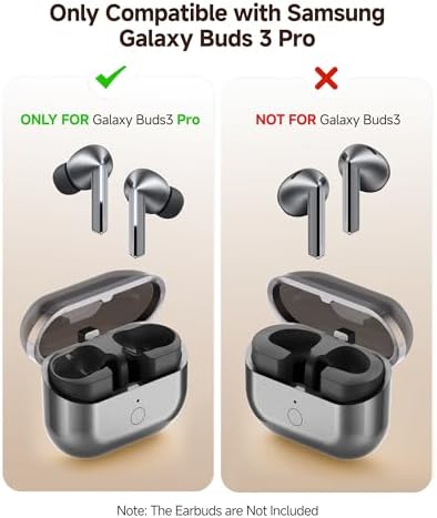 Wireless Charging Case Compatible with Samsung Galaxy Buds 3 Pro, Support Wireless and Wired Charging, Replacement Charger Case for Galaxy Buds 3 Pro with USB-C Cable (Earbuds Not Included) - Thumbnail 4