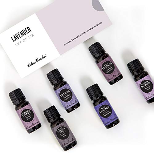 Edens Garden Lavender Essential Oil 6 Set, Best 100% Pure Aromatherapy Sampler Kit (For Diffuser & Therapeutic Use), 10 ml