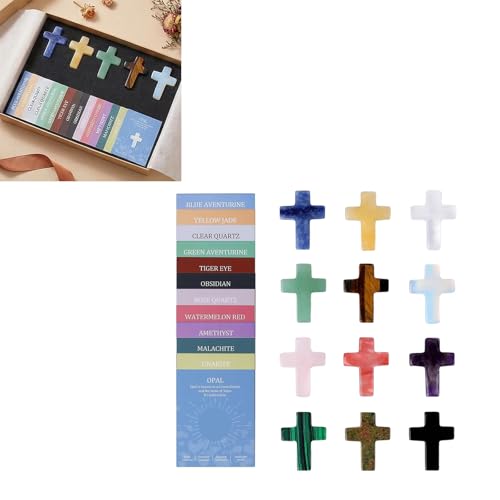 Pendentif croix en pierre véritable et cristal d'exception pour bijouterie fine