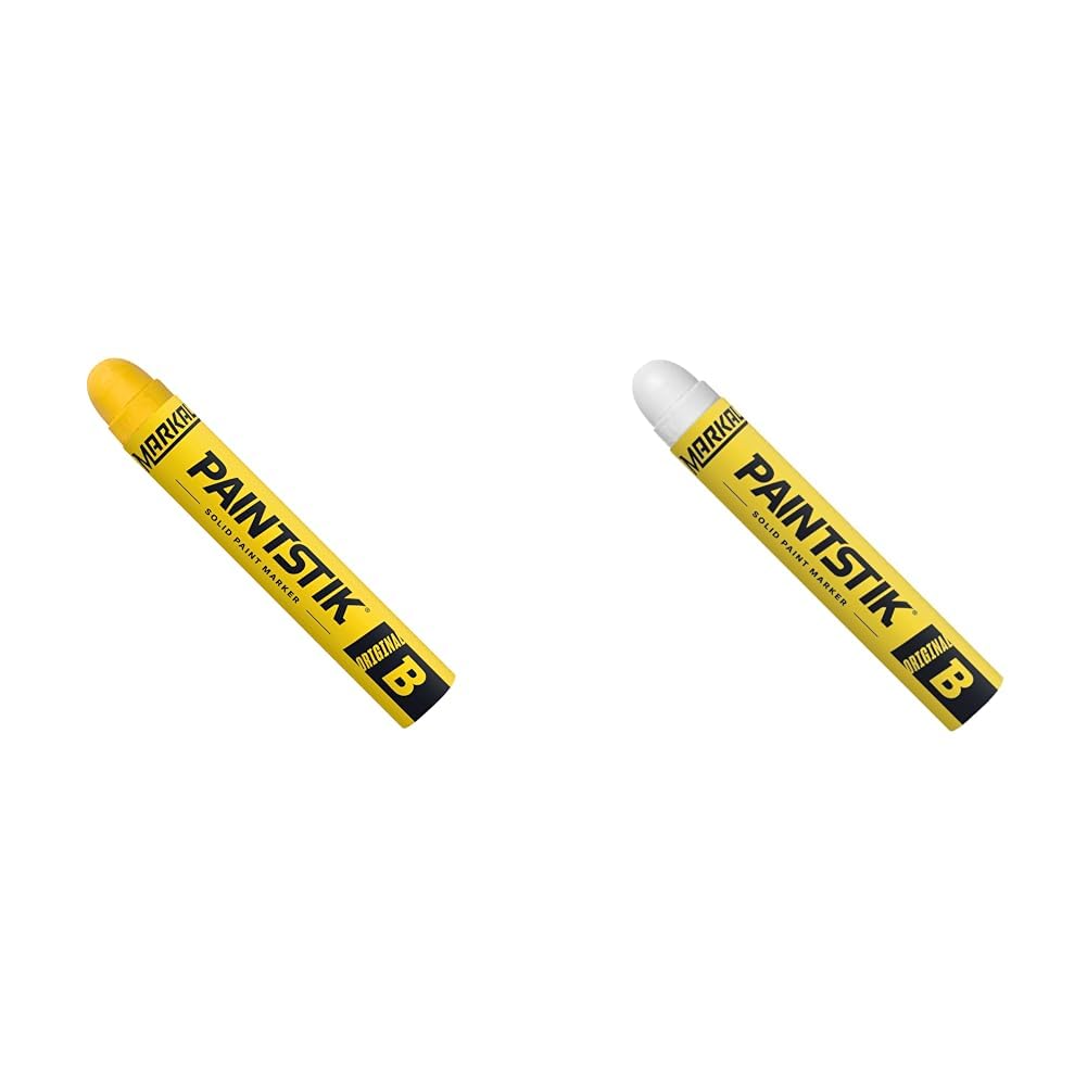 Markal 80221 Yellow Paintstik Solid Marker 12Pk and 80220 White Paintstik Original Marker 12Pk
