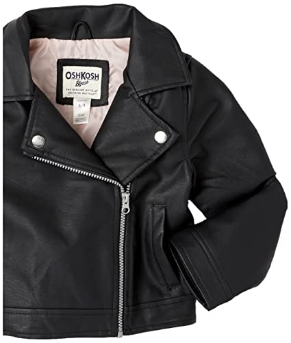 Oshkosh B’gosh Baby Girl's Moto Jacket, Black Faux Leather, 6 Years #TOP3