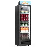 Antarctic Star Outdoor Beverage Refrigerator, 9 Cu. Ft. Glass Door Drink Fridge, Commercial Display Refrigerator with...
