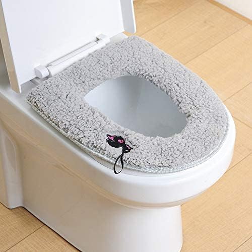 2Pcs Universal Soft Home Toilet Seat Cushion with Hanging Loop Bathroom Soft and Warm Washable Toilet seat Cover Pads