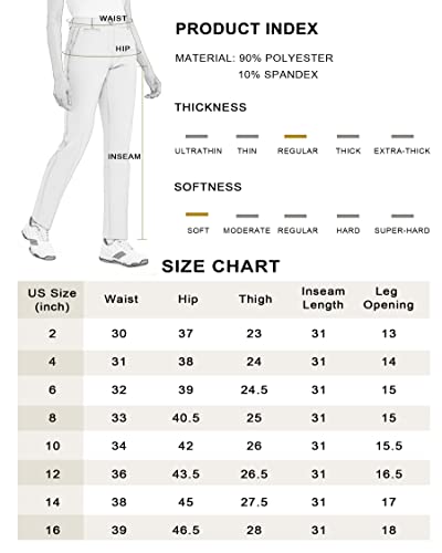 Women's Golf Pants Plaid Stretch Straight Golf Pants Women Lightweight Breathable Twill Golf Ladies Long Pants Size 10 Plaid #TOP5