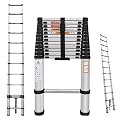 Aluminum Multi-Purpose Telescoping Ladder 16.4ft Extension Folding Ladder, 330lbs Max Load, Portable Collapsible Ladder for Home Office RV Roof, Adjustable Height, EN131 Certificated
