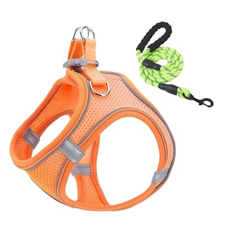 Arnés y Correa para Perros,Arnés y Correas para Perros de Tamaño Mediano | Chaleco Reflectante Transpirable para y Gatos Excursiones Entrenamiento Viajes en Coche Camping