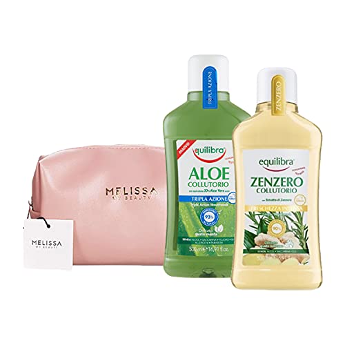 EQUILIBRA Kit : Aloe Colutorio Triple Acción – Jengibre colutorio Frescor Intensa + Neceser