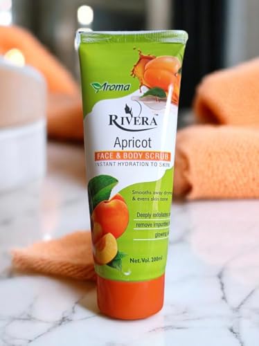 Image of LUXURY CREATION Rivera Face & Body Scrub Combo, Haldi Chandan & Apricot, Instant Hydration, Each 200ml, Pack of 2