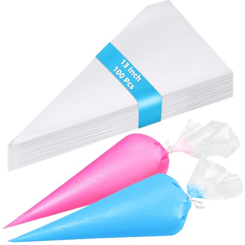 LazyMe Disposable Piping Bags, 13 Inch Pastry Bags, 100 Count