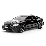 imtfzct 1/24 Supercar RS7 Black Warrior Modellauto, Sound- und Licht-Spielzeugauto mit Pullback-Funktion, Sammlermodell aus legiertem Stahl, Geschenk für Kinder