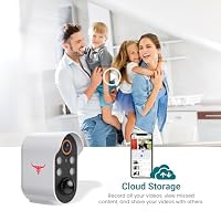 NodeBlaz 1080P Wireless Security Camera Outdoor, Battery Powered, AI Human Detection, Color Night Vision, 2-Way Audio, IP65 Waterproof, 2.4G Wi-Fi, Cloud Storage (4 spotlights) — image 4