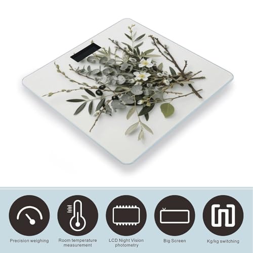 Báscula digital de baño con vidrio templado y pantalla LCD miniatura 3