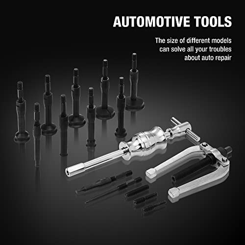 Duratech 16Pcs Blind Hole Collet Bearing Race And Seal Puller Extractor Kit, Lama And Slide Hammer Pilot Insert Inner Internal Bearing Removal Tool Set, Heavy Duty, Storage Case Included #TOP3