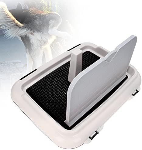 ViaGasaFamido Dog Litter Box, 3 Colors Portable Dog Toilet Indoor Puppy Training Toilet Cat Waterproof Potty Fence Dog Scheduled Urination Potty Tray(black)