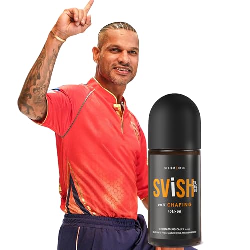 Svish On The Go Anti-Chafing Roll On For Men (50 Ml) Reduces Inner Thigh Rashes, Odour & Irritation In Intimate Areas | Dermatologically Tested | Skin Friendly Ph Balanced