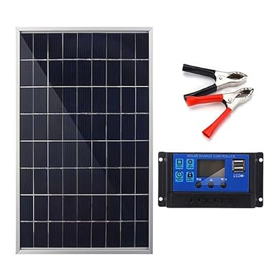 QANYEGN IP65 12V Premium PET Solar Panel Kit with Controller for Outdoor (80A)