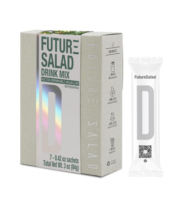 FUTURE SALAD High-Fiber Drink Mix – 5 Salads in One, Moringa & Superfood Blend, Vegan, Nutrient-Rich, 7 Packets 3 Ounce (Pack of 1)